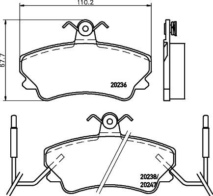 MINTEX MDB1631 Brake pad set with integrated wear warning contact, with brake caliper screws, with accessories