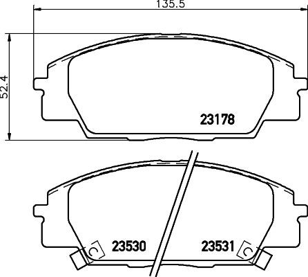 23178 MINTEX with acoustic wear warning Height: 52,4mm, Width: 135,5mm, Thickness: 16mm Brake pads MDB2044 buy