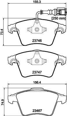 23467 MINTEX MDB2664 Brake shoe kits VW Transporter T5 VR6 3.2 4motion 231 hp Petrol 2006 price