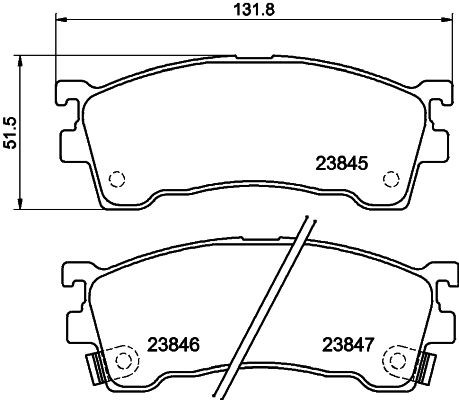 MINTEX MDB2757 Brake pad set with acoustic wear warning, with accessories