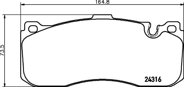 24316 MINTEX prepared for wear indicator Height: 73mm, Width: 164,8mm, Thickness: 17mm Brake pads MDB2974 buy