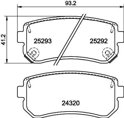 MINTEX MDB3232 Brake pad set with acoustic wear warning, with accessories