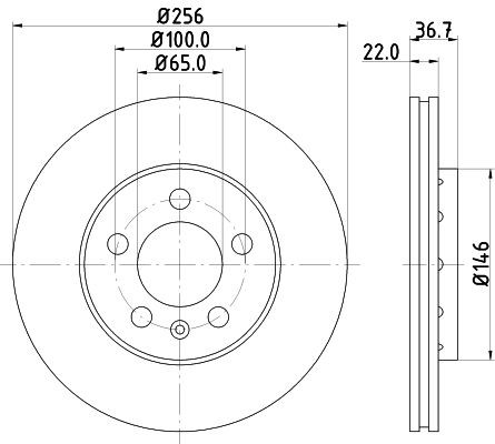 98200 0822 MINTEX 256x22mm, 05/06x100, Externally Vented Ø: 256mm, Brake Disc Thickness: 22mm Brake rotor MDC1019 buy