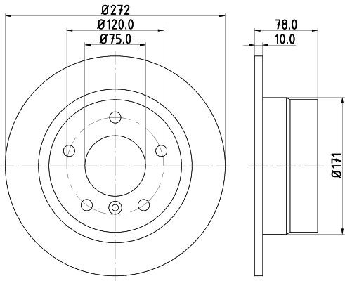 98200 0723 MINTEX 272x10mm, 05/06x120, solid Ø: 272mm, Brake Disc Thickness: 10mm Brake rotor MDC1281 buy