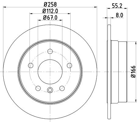 98200 0997 MINTEX 258x8mm, 05/06x112, solid Ø: 258mm, Brake Disc Thickness: 8mm Brake rotor MDC1422 buy