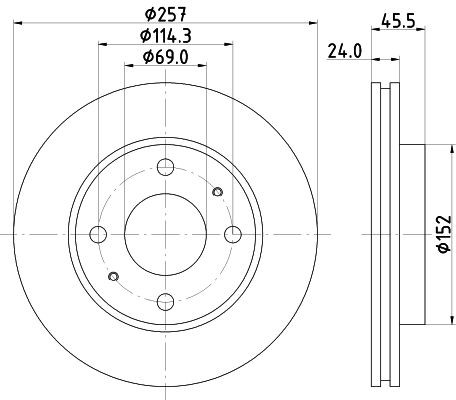 98200 1308 MINTEX 257x24mm, 04/06x114,3, internally vented Ø: 257mm, Brake Disc Thickness: 24mm Brake rotor MDC1512 buy
