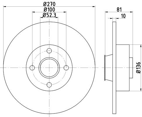 98200 1545 MINTEX 270x10mm, 04/04x100, solid Ø: 270mm, Brake Disc Thickness: 10mm Brake rotor MDC1859 buy