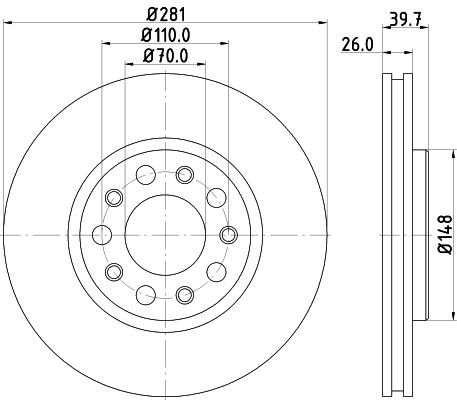 98200 2301 MINTEX 281x26mm, 05/10x110, internally vented Ø: 281mm, Brake Disc Thickness: 26mm Brake rotor MDC2258 buy