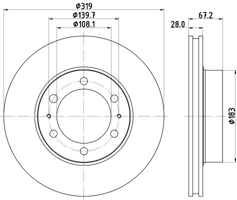 98200 2304 MINTEX 319x28mm, 06/08x139,7, internally vented Ø: 319mm, Brake Disc Thickness: 28mm Brake rotor MDC2260 buy