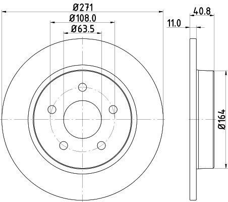 98200 2390 0 1 MINTEX 271x11mm, 05/05x108, solid Ø: 271mm, Brake Disc Thickness: 11mm Brake rotor MDC2358 buy