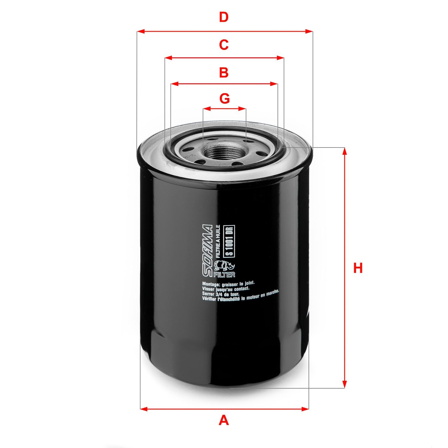 SOFIMA S 1001 DR Oil filter M 26 X 1,5, with one anti-return valve, Spin-on Filter