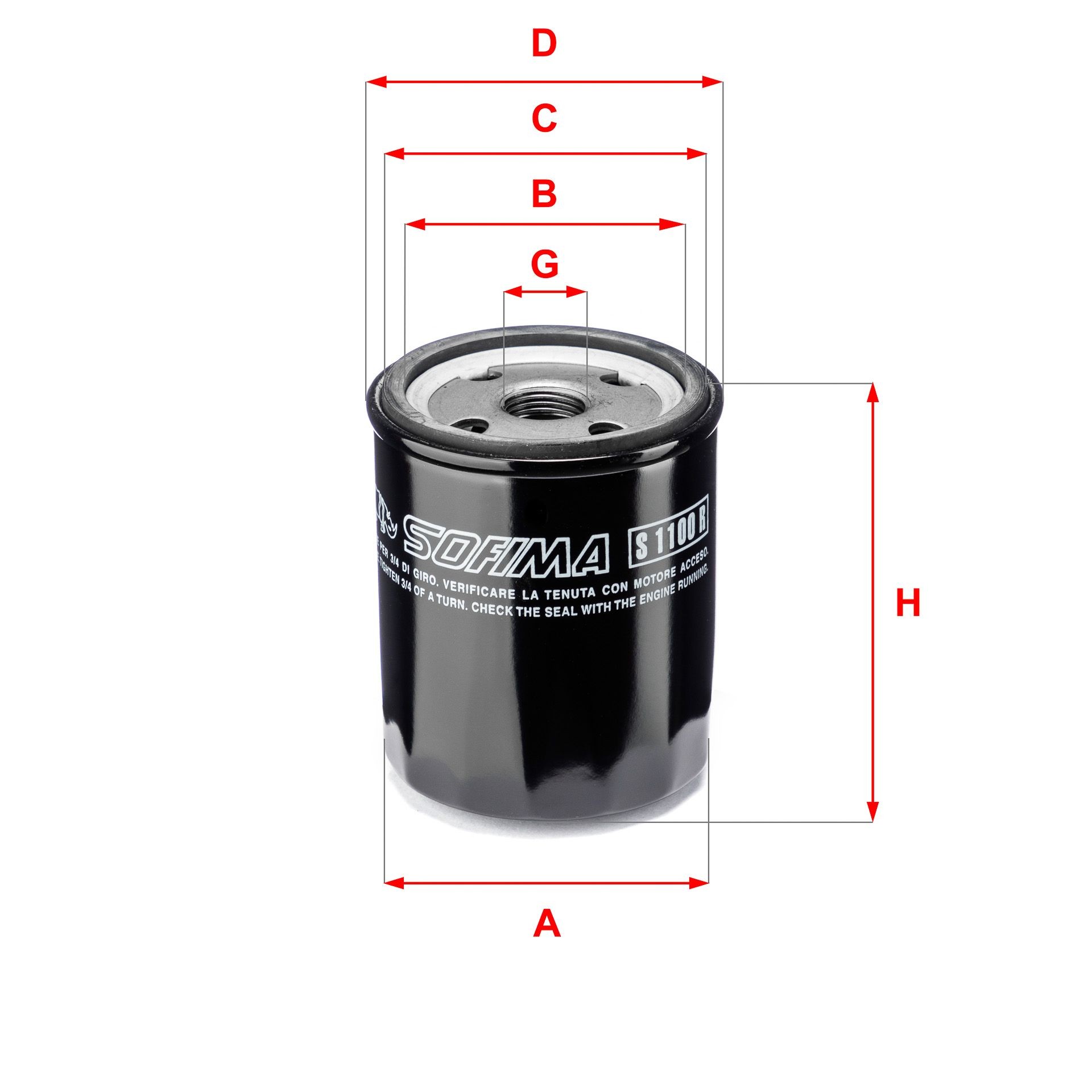 SOFIMA S 1100 R Oil filter 3/4-16 UNF, Spin-on Filter