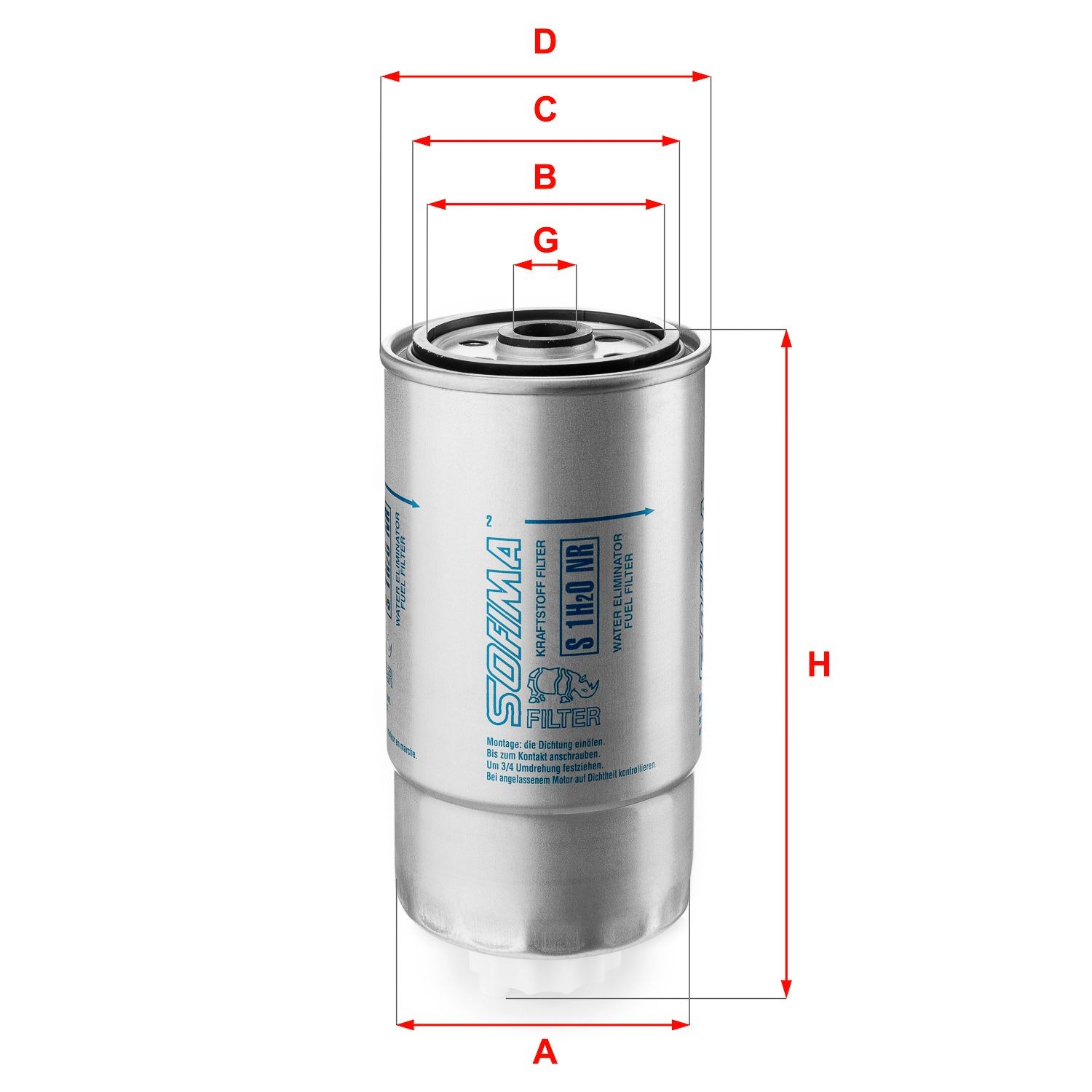 SOFIMA Cartuccia filtro Alt.: 186mm Filtro combustibile S 1H2O NR acquisto online