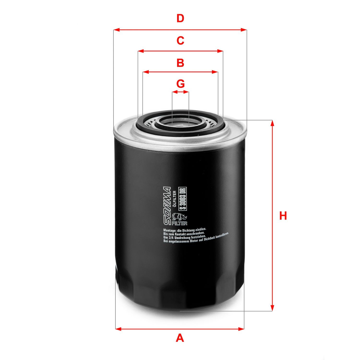 SOFIMA S 3003 DR Oil filter 3/4-16 UNF, with one anti-return valve, Spin-on Filter