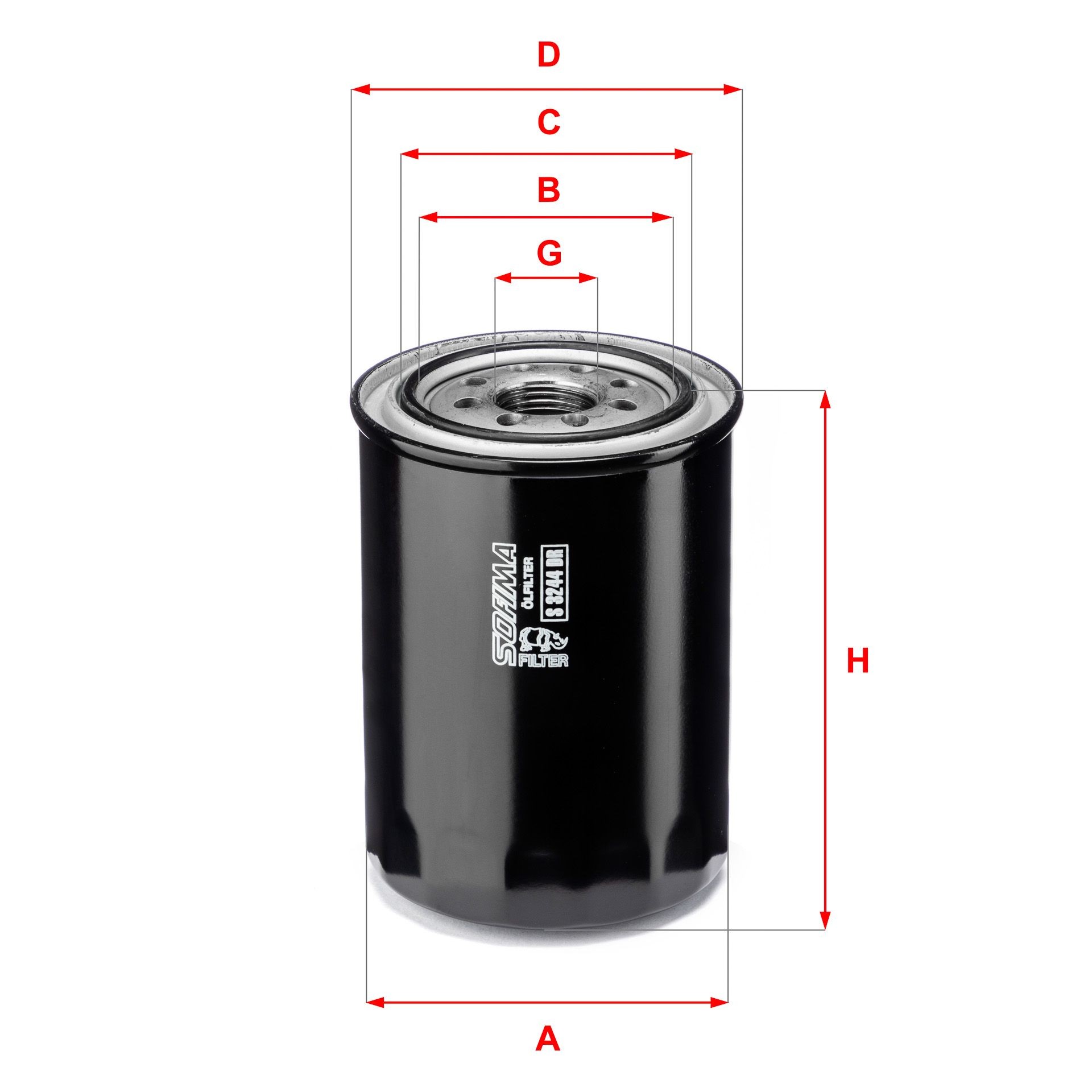 SOFIMA S 3244 DR Oil filter 1-12 UNF, with one anti-return valve, Spin-on Filter