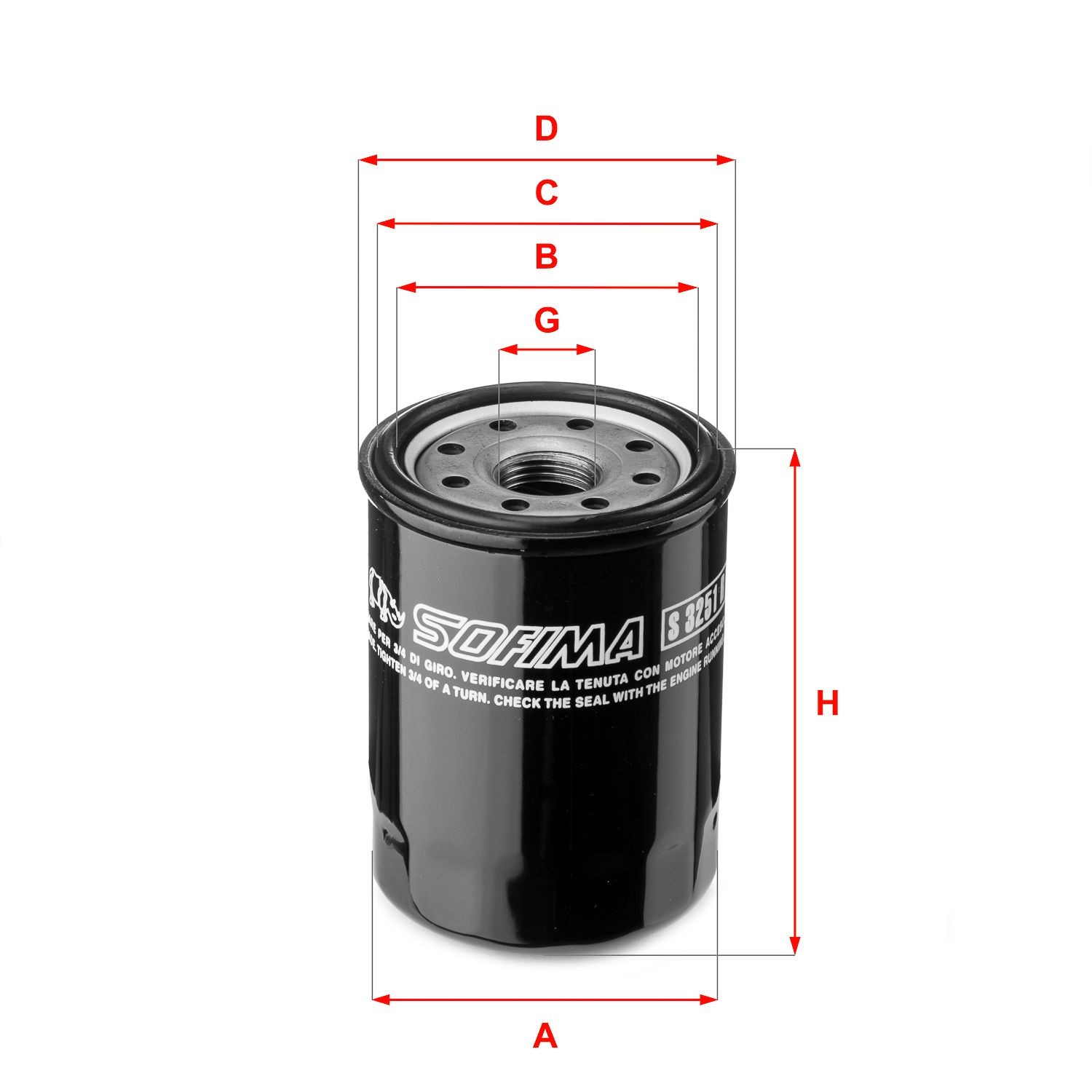 SOFIMA S 3251 R Oil filter 3/4-16 UNF, with one anti-return valve, Spin-on Filter