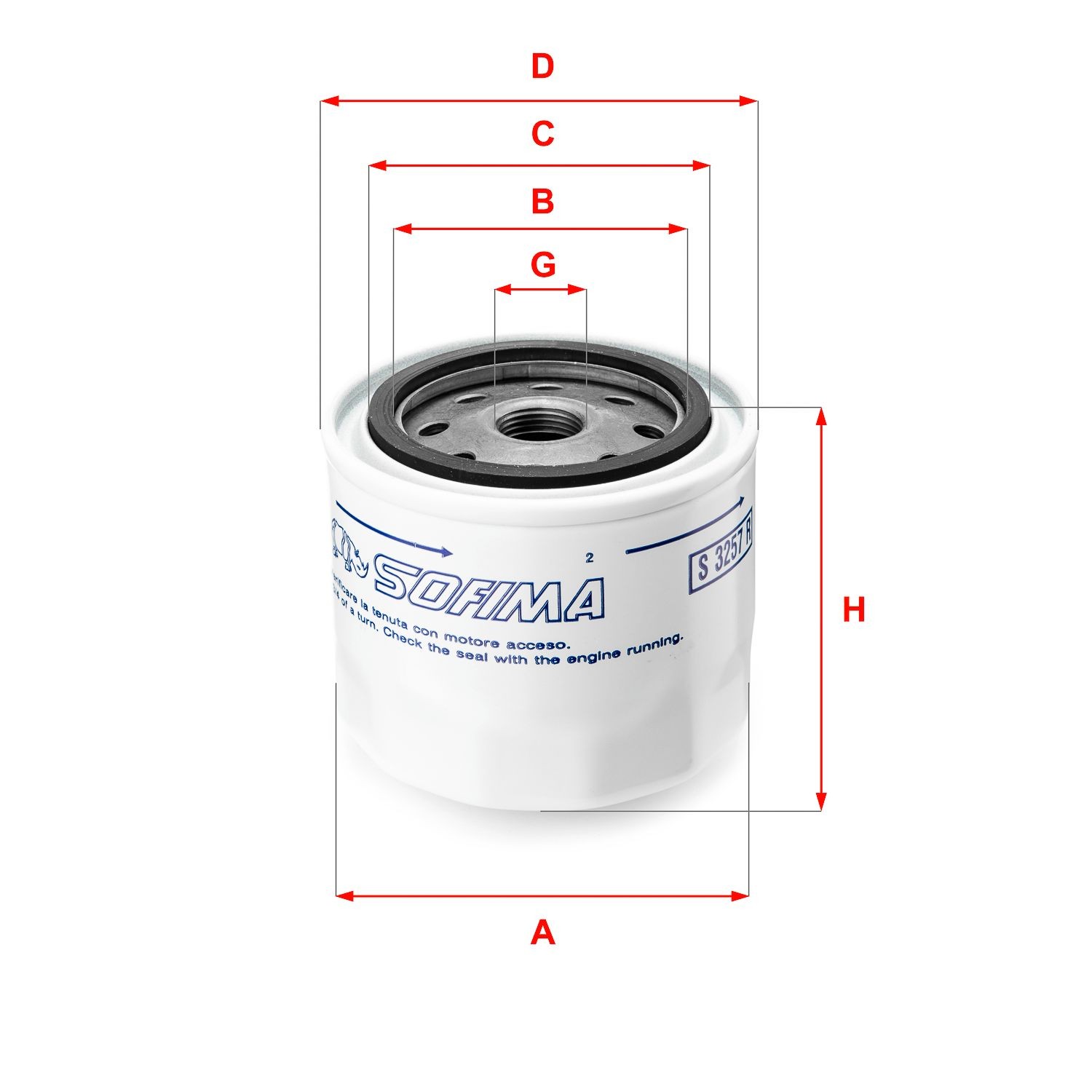 SOFIMA S 3257 R Oil filter 3/4-16 UNF, with one anti-return valve, Spin-on Filter