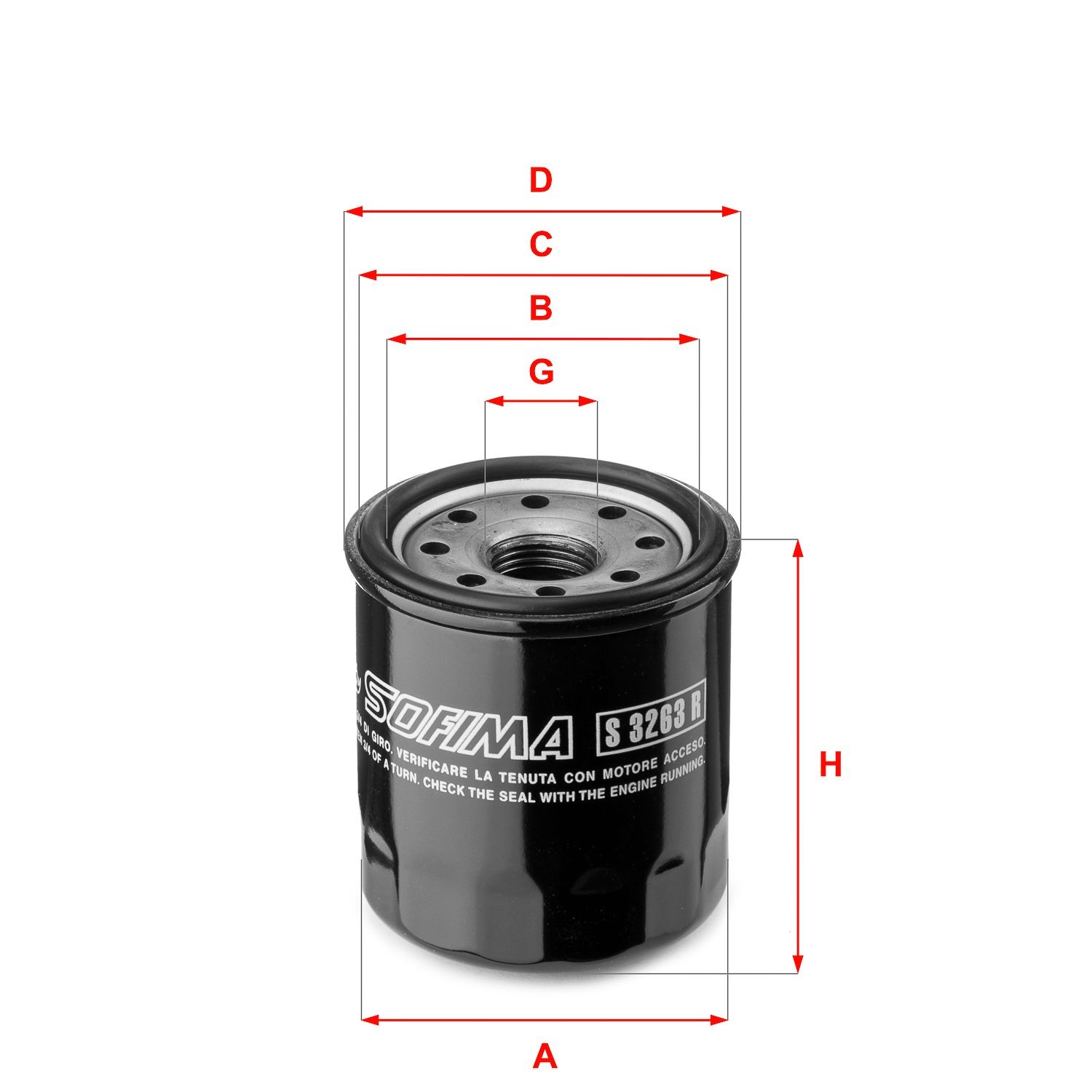 SOFIMA S 3263 R Oil filter 3/4-16 UNF, with one anti-return valve, Spin-on Filter