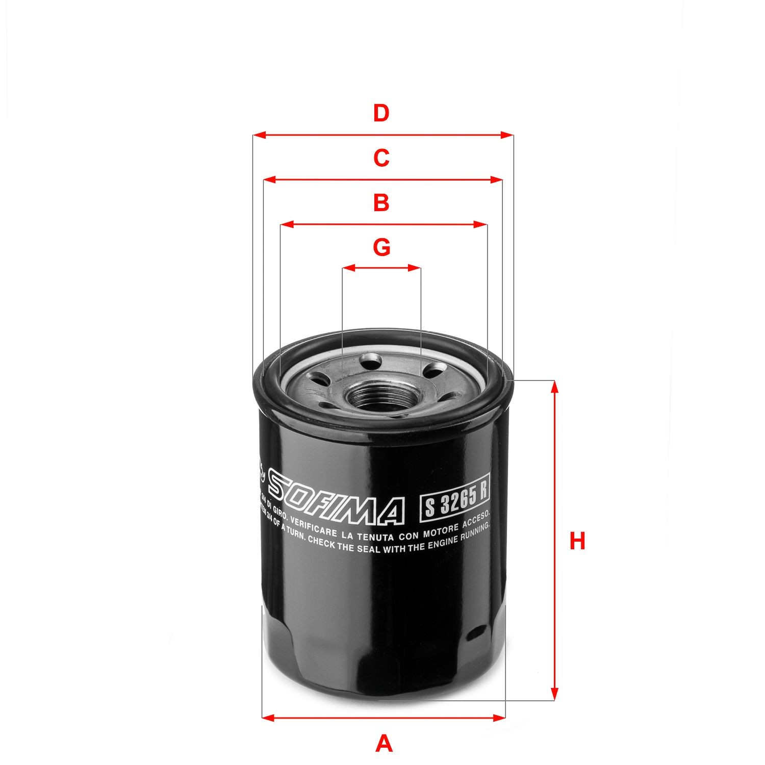 SOFIMA S3265R Oil filter 15208-31U1B