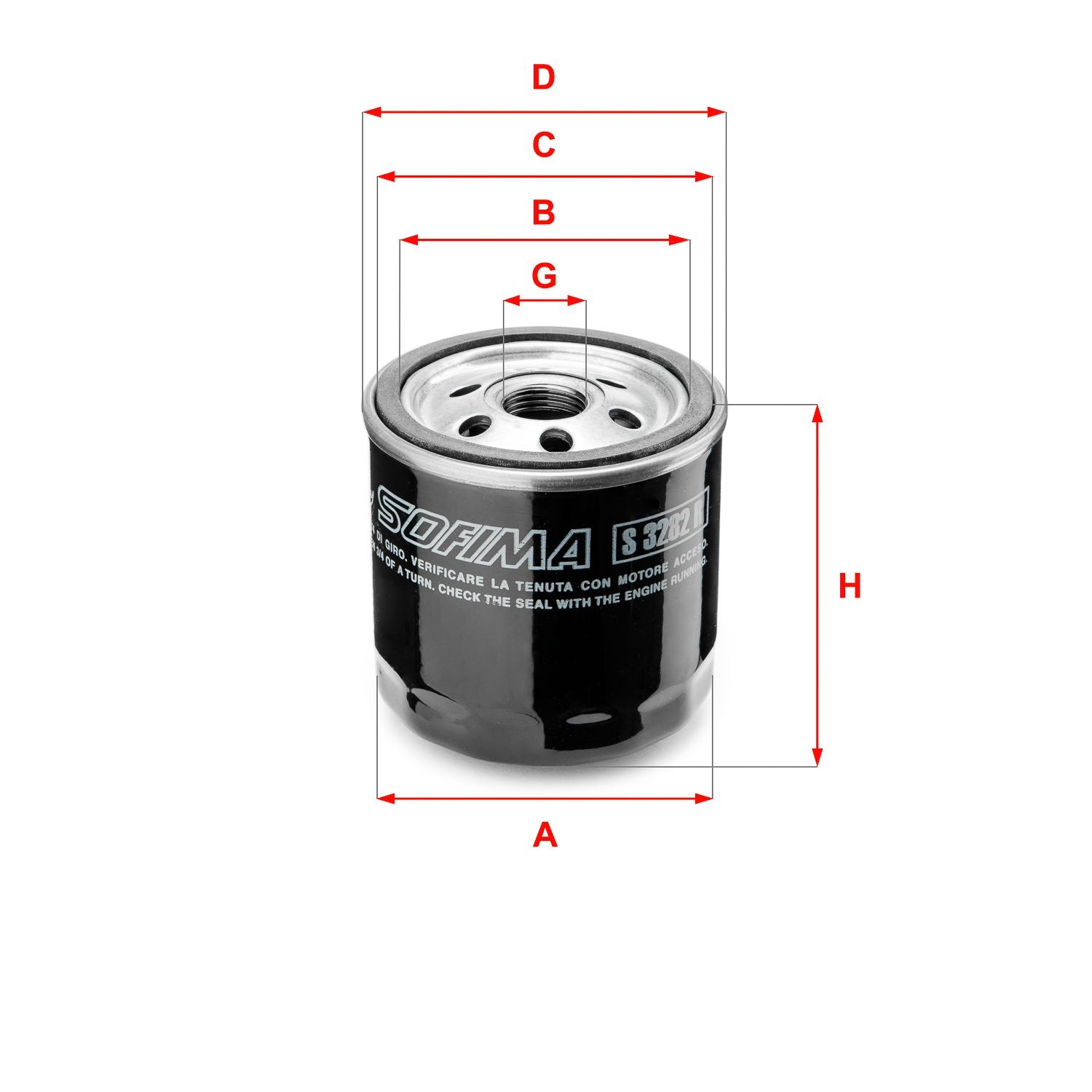 SOFIMA S 3282 R Oil filter 3/4-16 UNF, with one anti-return valve, Spin-on Filter