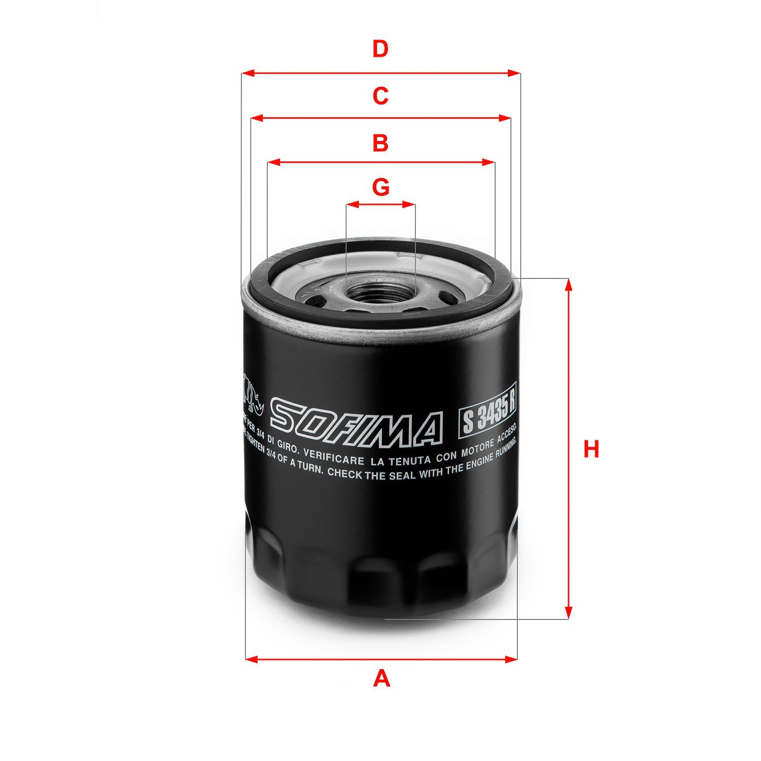SOFIMA 3/4-16 UNF, with one anti-return valve, Spin-on Filter Inner Diameter 2: 61mm, Outer Diameter 2: 71mm, Ø: 76, 78mm, Height: 92mm Oil filters S 3435 R buy