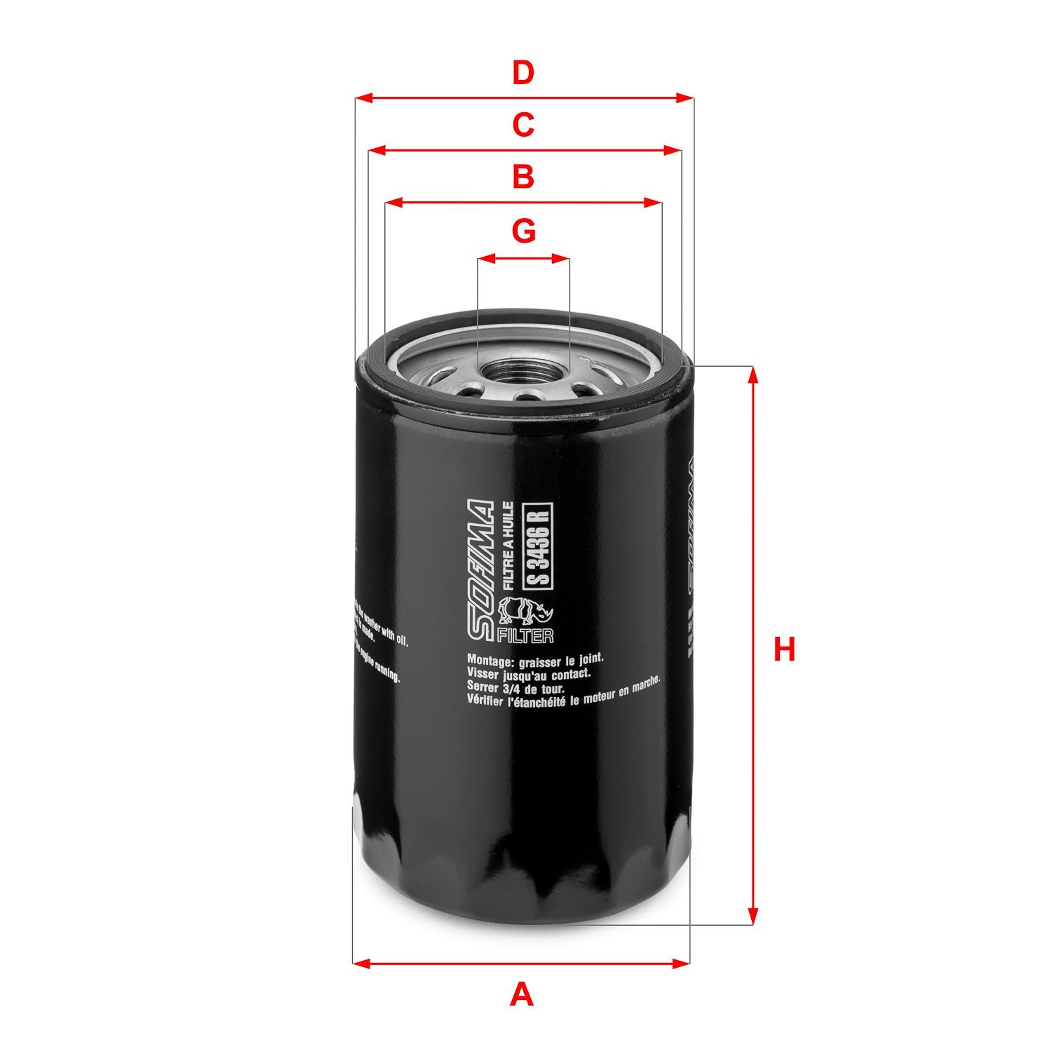 SOFIMA S 3436 R Oil filter 3/4-16 UNF, with one anti-return valve, Spin-on Filter