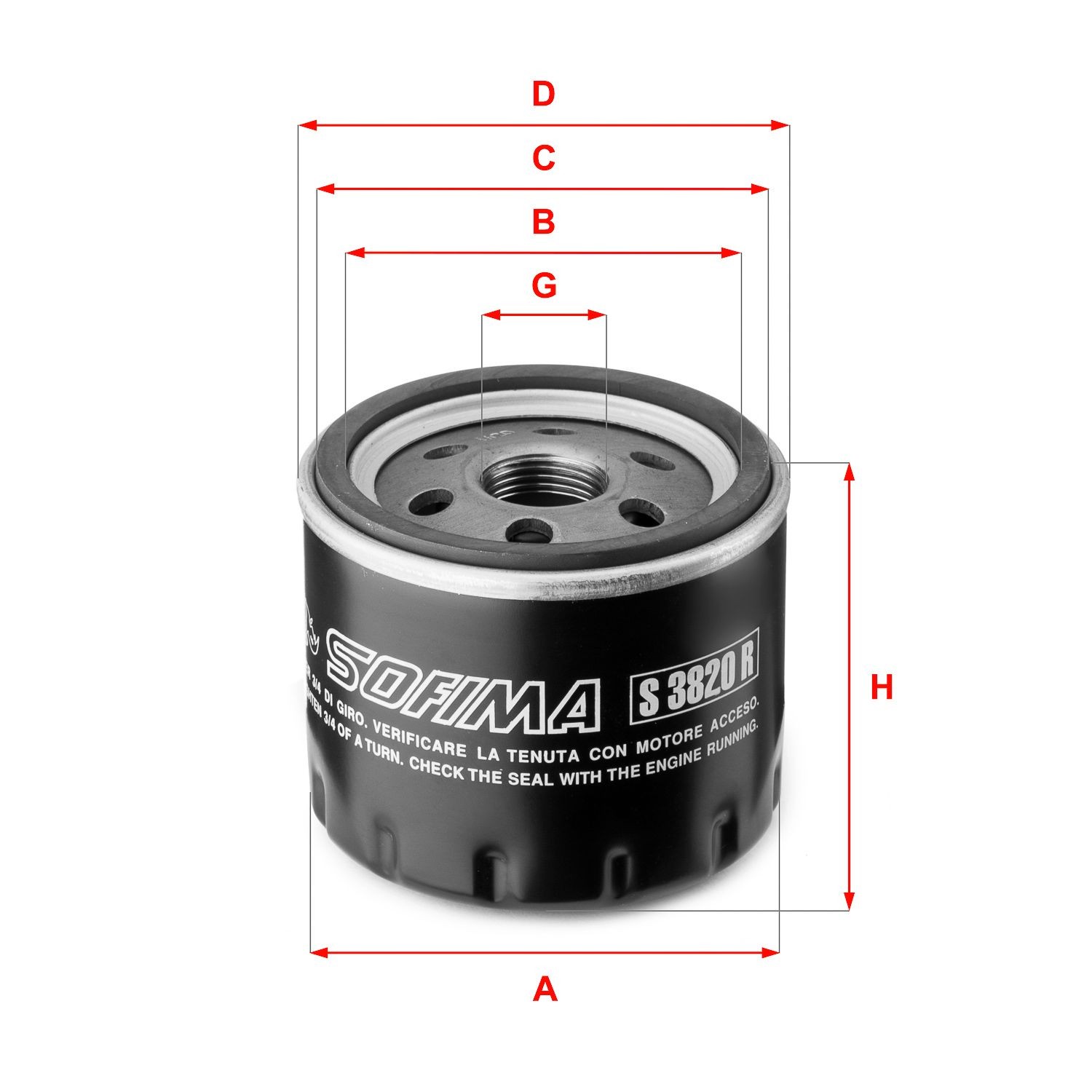 SOFIMA S3820R Oil filter 15400-RZ0-G01