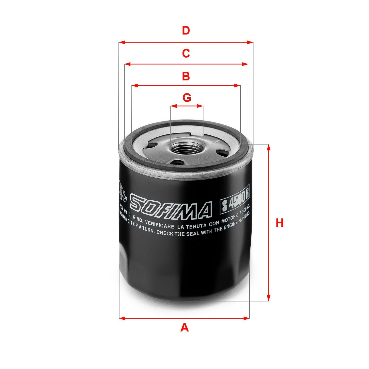 SOFIMA S 4500 R Oil filter 3/4-16 UNF, Spin-on Filter