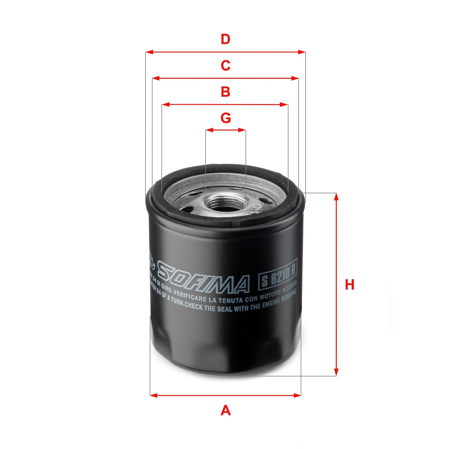 SOFIMA S 6210 R Oil filter M 20 X 1,5, with one anti-return valve, Spin-on Filter
