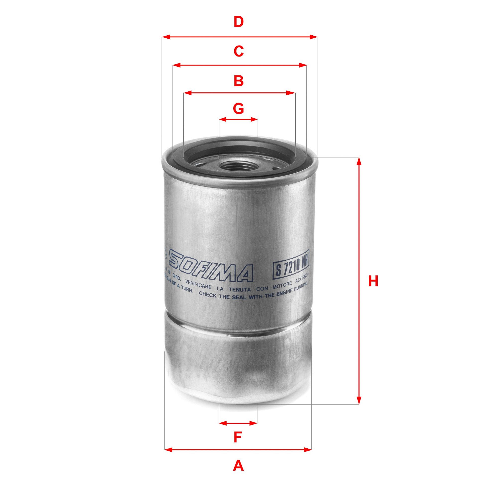 SOFIMA S7210NR Fuel filter 8-94151010-1