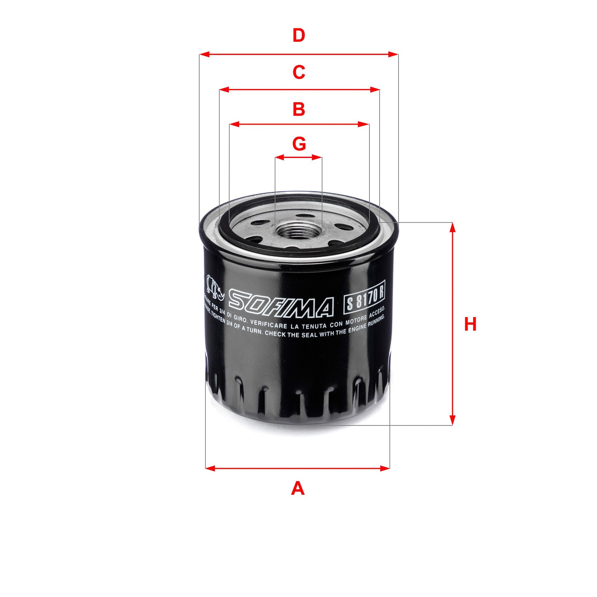 SOFIMA S8170R Oil filter 15208-00Q0N