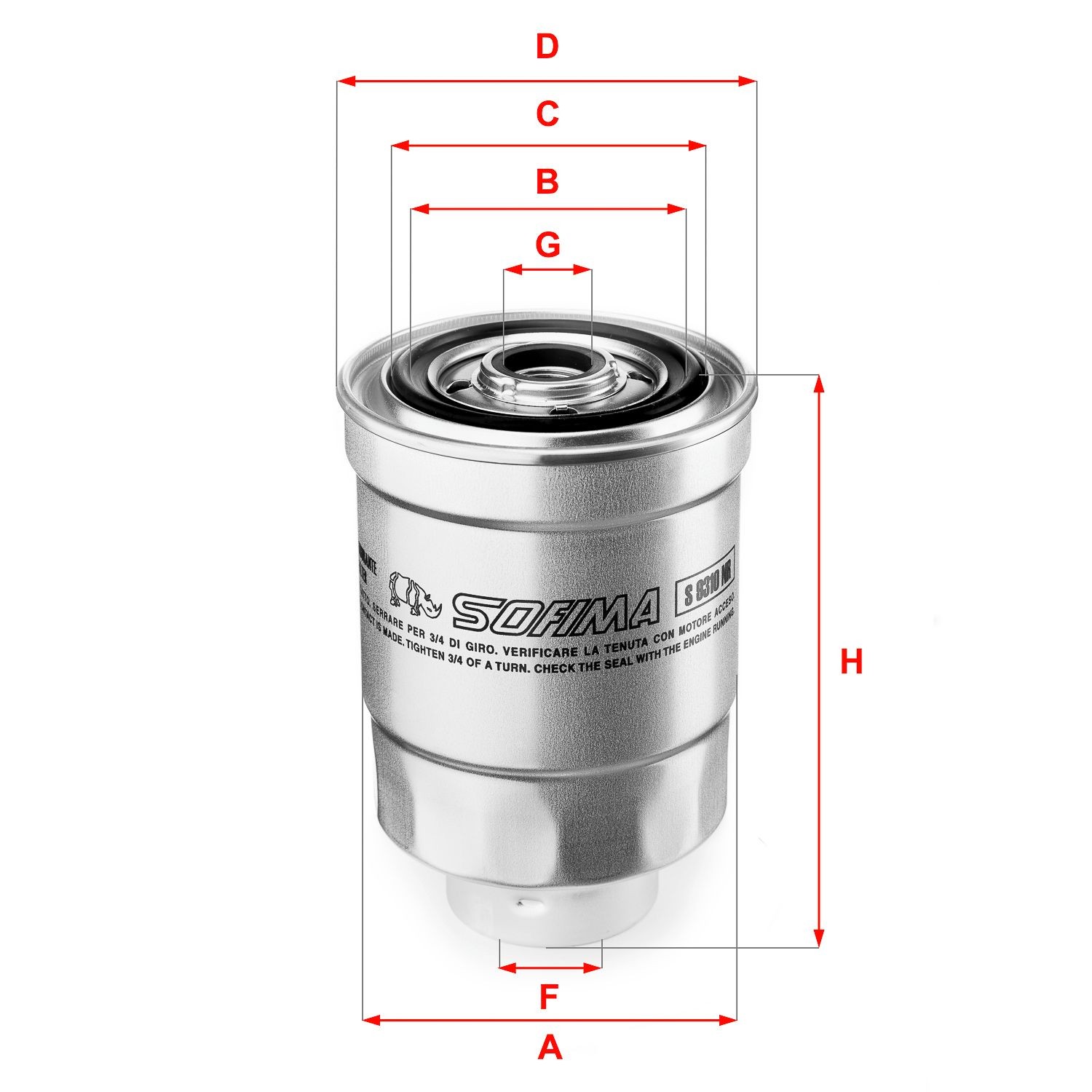 SOFIMA Filter Insert Height: 139mm Inline fuel filter S 9310 NR buy