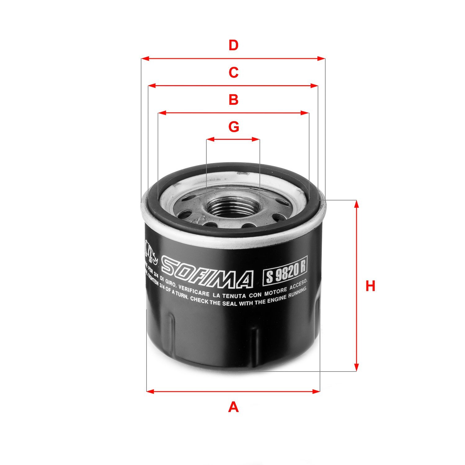 SOFIMA M 20 X 1,5, Spin-on Filter Inner Diameter 2: 55mm, Outer Diameter 2: 63mm, Ø: 66, 69,5mm, Height: 61mm Oil filters S 9820 R buy