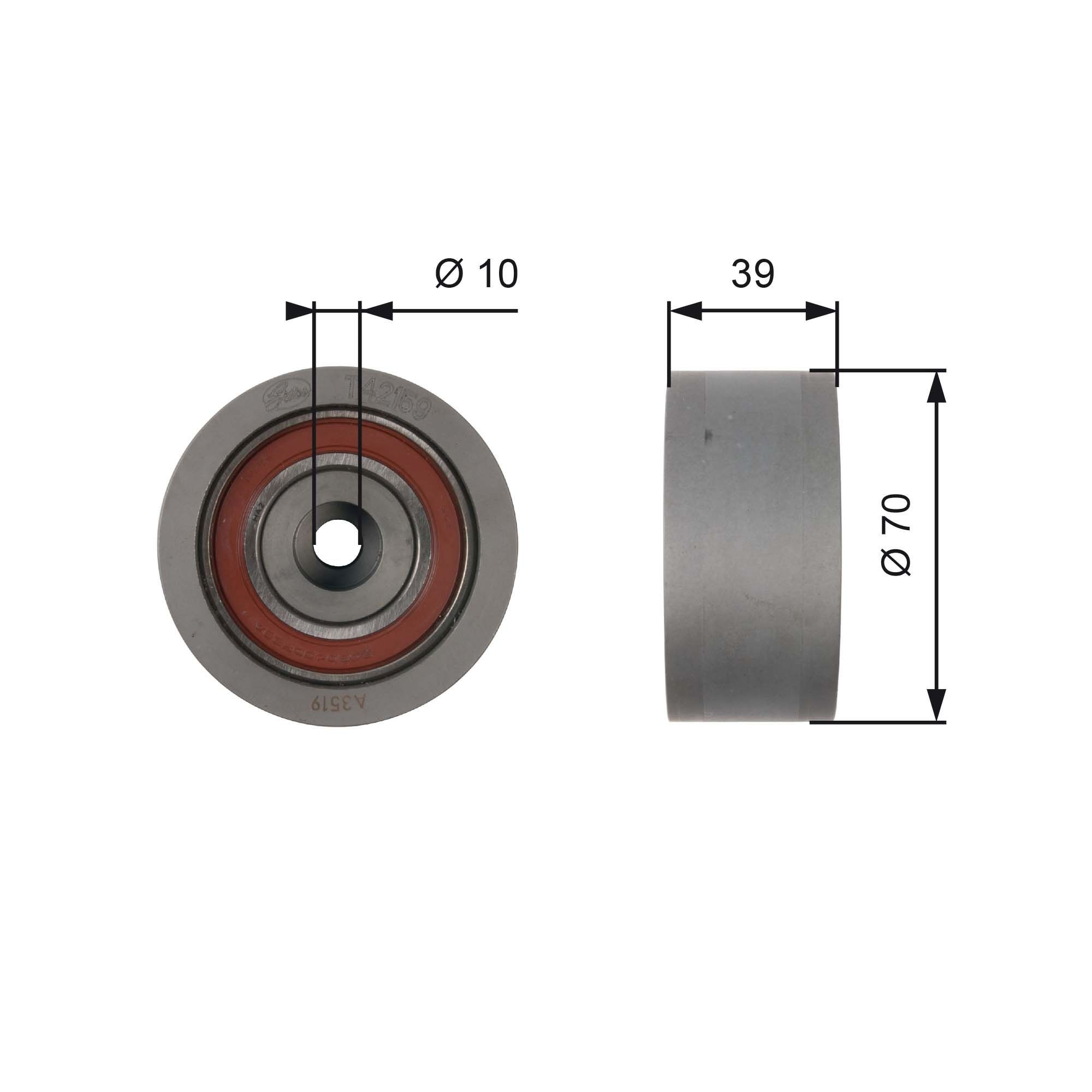 GATES T42159 Timing belt deflection pulley G-Force Redline™ CVT Belt