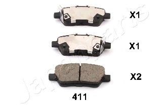JAPANPARTS Rear Axle Height: 46mm, Thickness: 15mm Brake pads PP-411AF buy