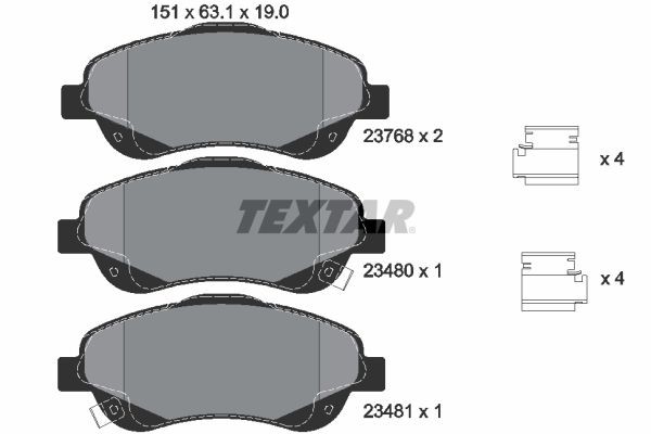 Great value for money - TEXTAR Brake pad set 2376802