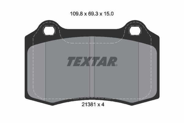 TEXTAR 2138102 Brake pad set not prepared for wear indicator