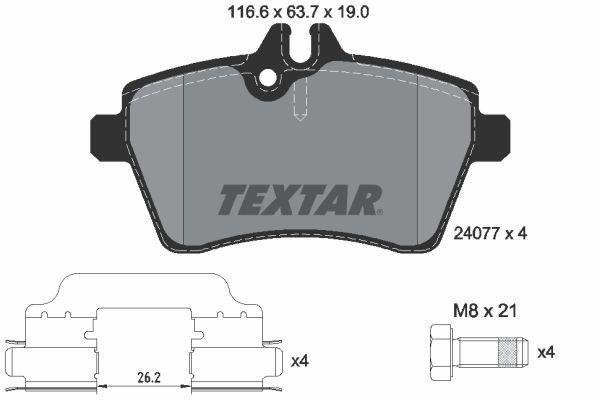 Kit pastiglie freno TEXTAR 2407702 - Sistema di frenata per Mercedes pezzi di ricambio comprare
