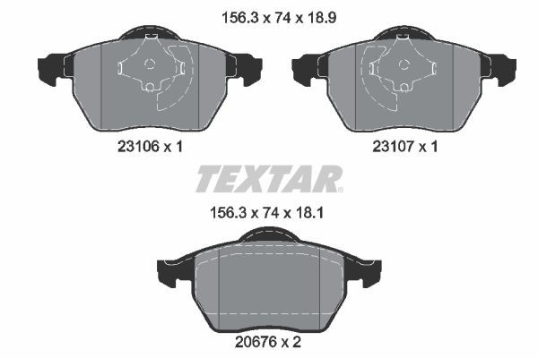 TEXTAR 2310601 Brake pad set not prepared for wear indicator