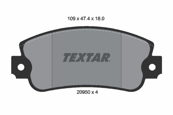 TEXTAR 2095005 Brake pad set not prepared for wear indicator
