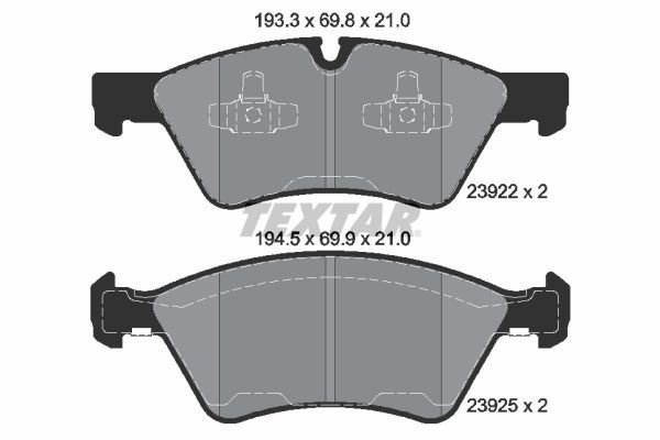 Mercedes E-Class Set of brake pads 7680003 TEXTAR 2392201 online buy