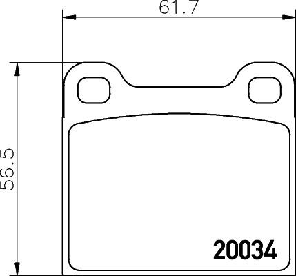 20034 MINTEX MDB1002 Brake pad set 90297407