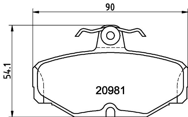 20981 MINTEX not prepared for wear indicator, with brake caliper screws Height: 54,1mm, Width: 90mm, Thickness: 13,7mm Brake pads MDB1287 buy