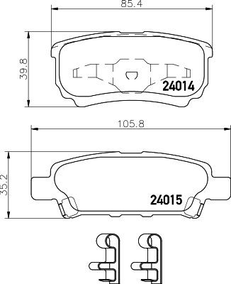 MINTEX MDB2612 Brake pad set with acoustic wear warning, with accessories