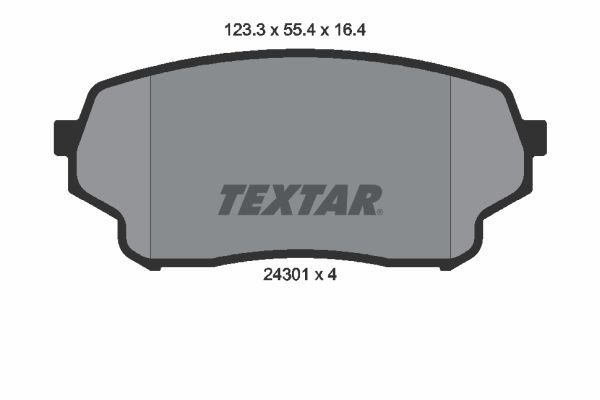 24301 TEXTAR not prepared for wear indicator Height: 55,4mm, Width: 123,3mm, Thickness: 16,4mm Brake pads 2430101 buy
