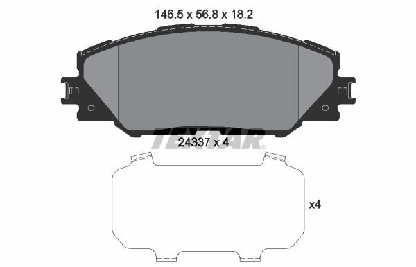 24337 TEXTAR not prepared for wear indicator, with accessories Height: 57mm, Width: 146,5mm, Thickness: 18,2mm Brake pads 2433701 buy