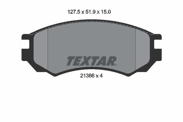 21386 TEXTAR not prepared for wear indicator Height: 51,9mm, Width: 127,5mm, Thickness: 15mm Brake pads 2138603 buy
