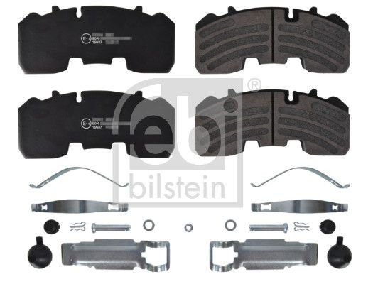 29165 FEBI BILSTEIN Front Axle, Rear Axle, excl. wear warning contact, with fastening material Width: 206mm, Thickness 1: 92,7mm Brake pads 16607 buy