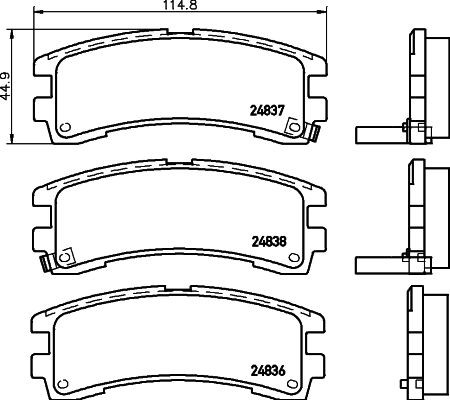 24836 MINTEX with acoustic wear warning Height: 45mm, Width: 114,8mm, Thickness: 15,7mm Brake pads MDB1661 buy