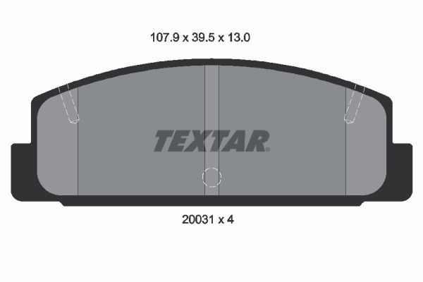 20031 TEXTAR not prepared for wear indicator Height: 39,5mm, Width: 107,9mm, Thickness: 13mm Brake pads 2003101 buy